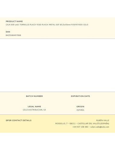 Caja 500 unid. tornillo placa yeso placa-metal ssf ø3,5x55mm fosfatado celo