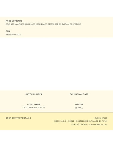 Caja 500 unid. tornillo placa yeso placa-metal ssf ø3,9x65mm fosfatado