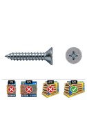 Caja 250 unid. tornillo chapa avellanado philips din/ref 7982 4,8x16mm zincado celo
