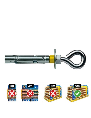 Anclaje dynabolt aro zincado ø10 x 60 mm, caja 50 uds