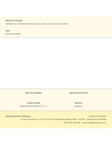 Hembra de conexion remolque plastica 13 polos goodyear