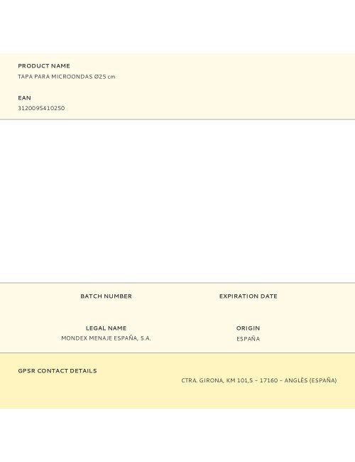 Tapa para microondas ø25 cm