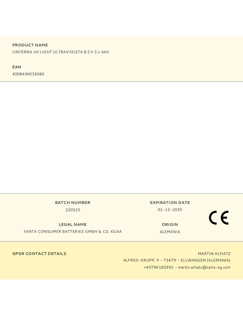 Linterna uv light ultravioleta 8,5 h 3 x aaa