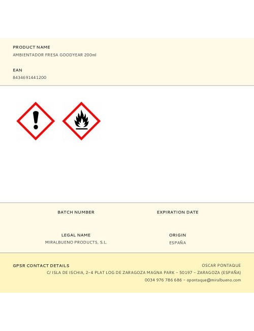 Ambientador fresa goodyear 200ml