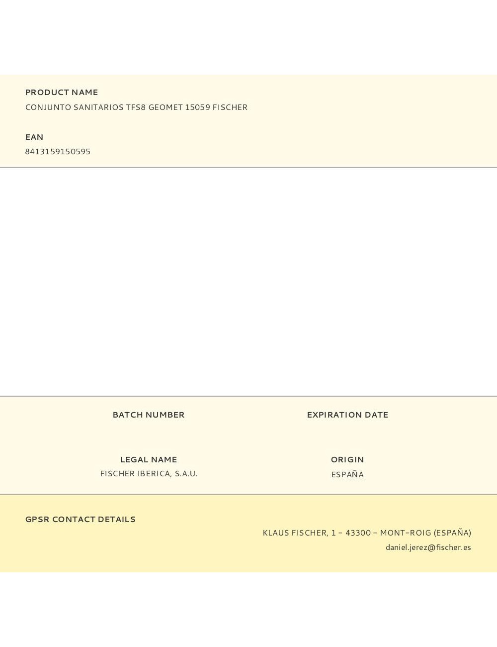 Conjunto sanitarios tfs8 geomet 15059 fischer