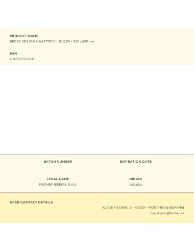 Broca sds plus quattric ii ø12,00 x 550 / 600 mm