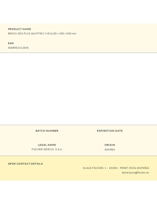 Broca sds plus quattric ii ø12,00 x 550 / 600 mm