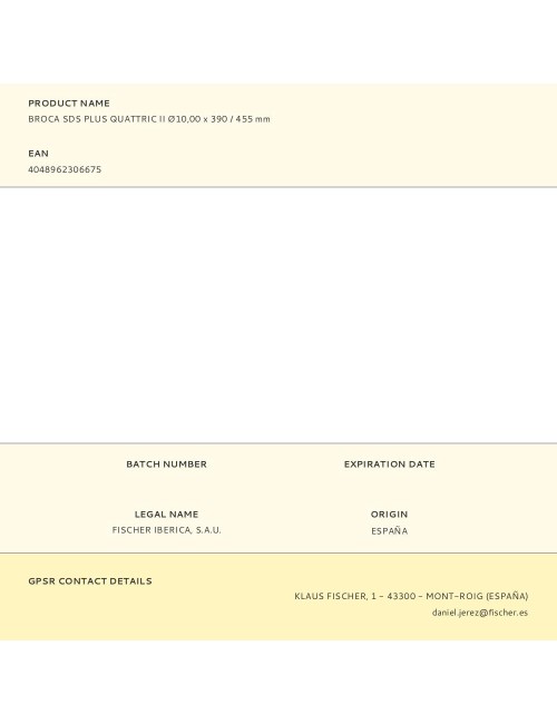 Broca sds plus quattric ii ø10,00 x 390 / 455 mm