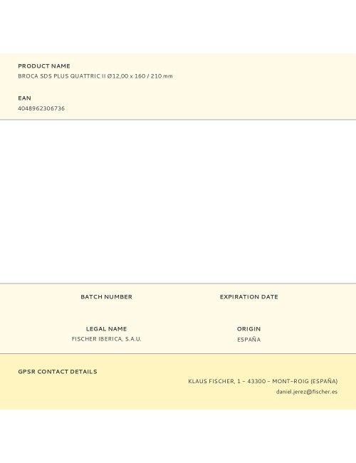Broca sds plus quattric ii ø12,00 x 160 / 210 mm