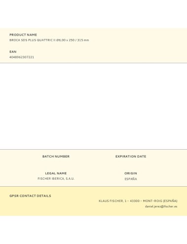 Broca sds plus quattric ii ø6,00 x 250 / 315 mm