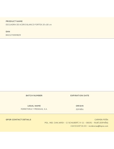 Escuadra de acero blanco fortex 20 x30 cm