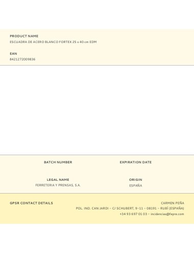 Escuadra de acero blanco fortex 25 x 40 cm edm