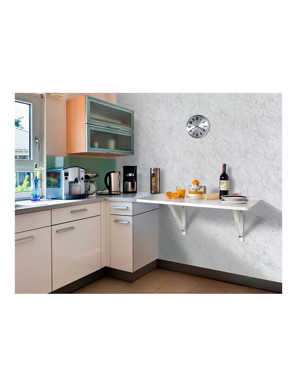 Escuadra de acero plegable abat-plan blanco 11 x 20 cm