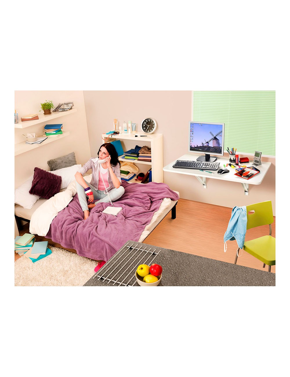 Escuadra de acero plegable abat-plan blanco 11 x 20 cm