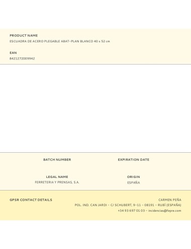 Escuadra de acero plegable abat-plan blanco 40 x 52 cm