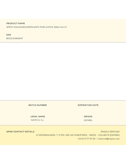Spray disuasorio/repelente para gatos 300ml gill's