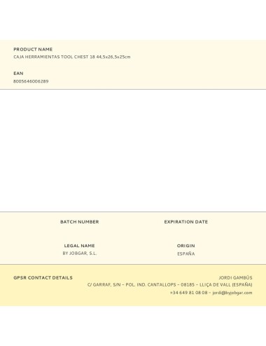 Caja de herramientas tool chest 18 44,5 x 26,5 x 25 cm