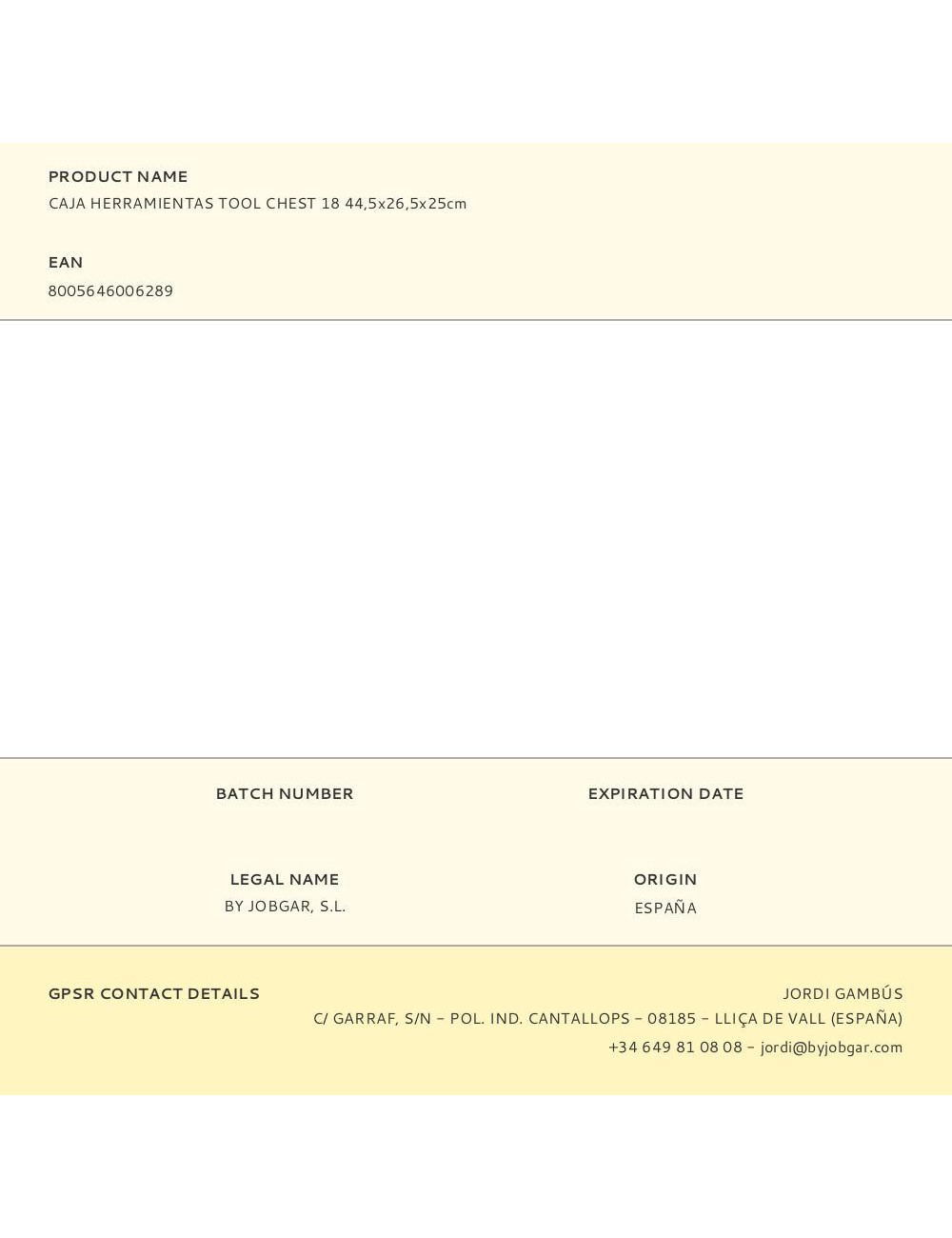 Caja de herramientas tool chest 18 44,5 x 26,5 x 25 cm