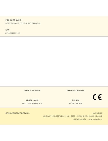 Detector optico de humo grundig