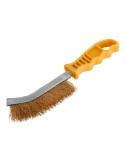 Cepillo metálico de mano, latón, con mango de plástico, 265 mm