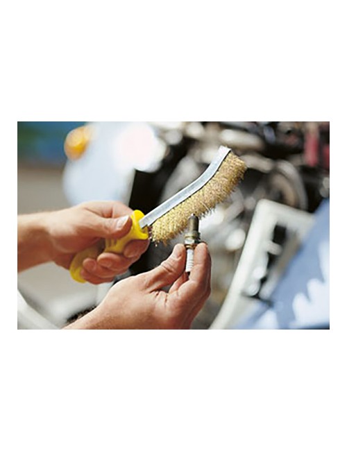 Cepillo metálico de mano, latón, con mango de plástico, 265 mm