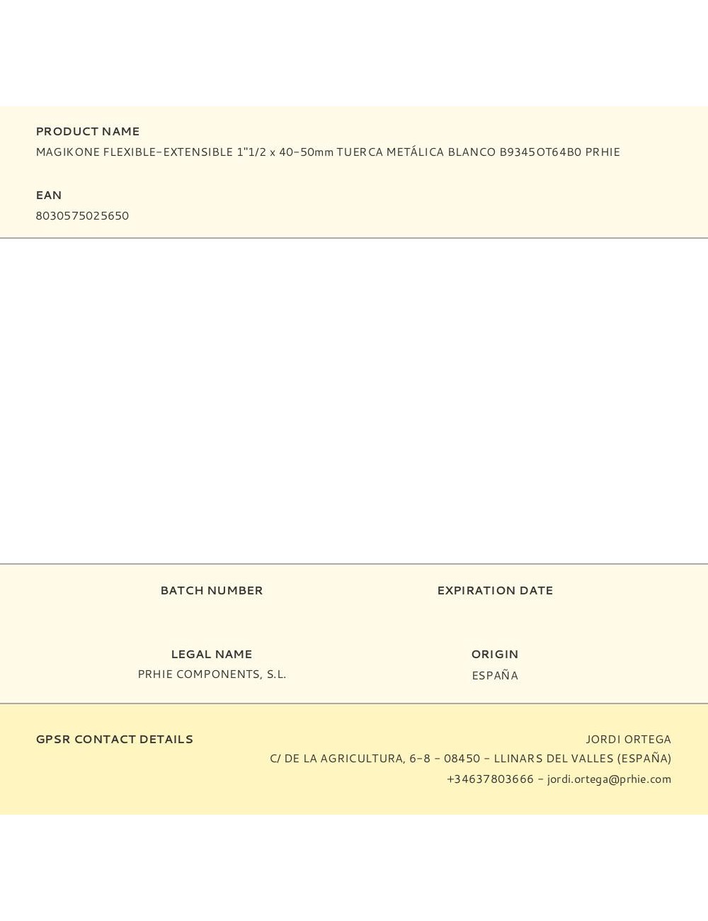 Magikone flexible-extensible 1"1/2 x 40-50mm tuerca metálica blanco b9345ot64b0 prhie