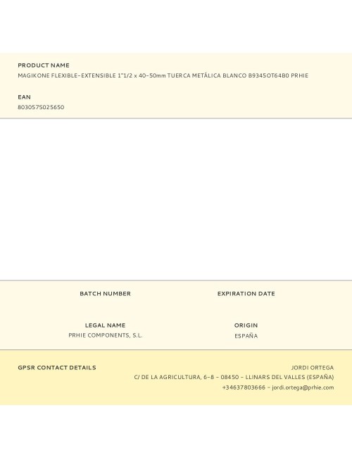 Magikone flexible-extensible 1"1/2 x 40-50mm tuerca metálica blanco b9345ot64b0 prhie