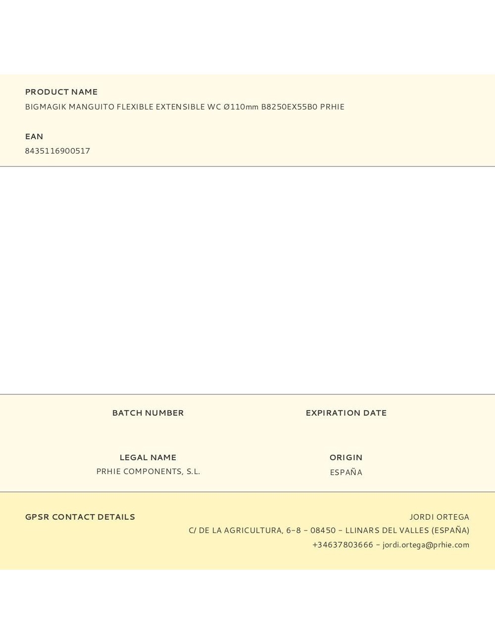 Manguito bigmagik flexible extensible wc ø110mm