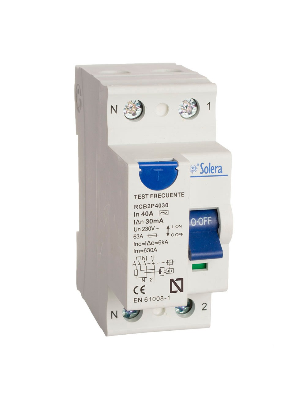 Interruptor diferencial 2 polos solera 40a (retractilado) rcb2p4030