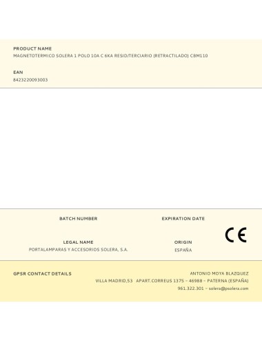 Magnetotermico solera 1 polo 10a c 6ka resid/terciario (retractilado) cbm110