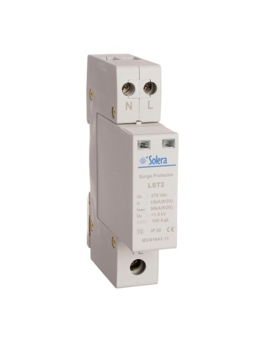 Protector sobretension 1p+n 15ka 275v transitorio 1 modulo solera (retractilado) lst2