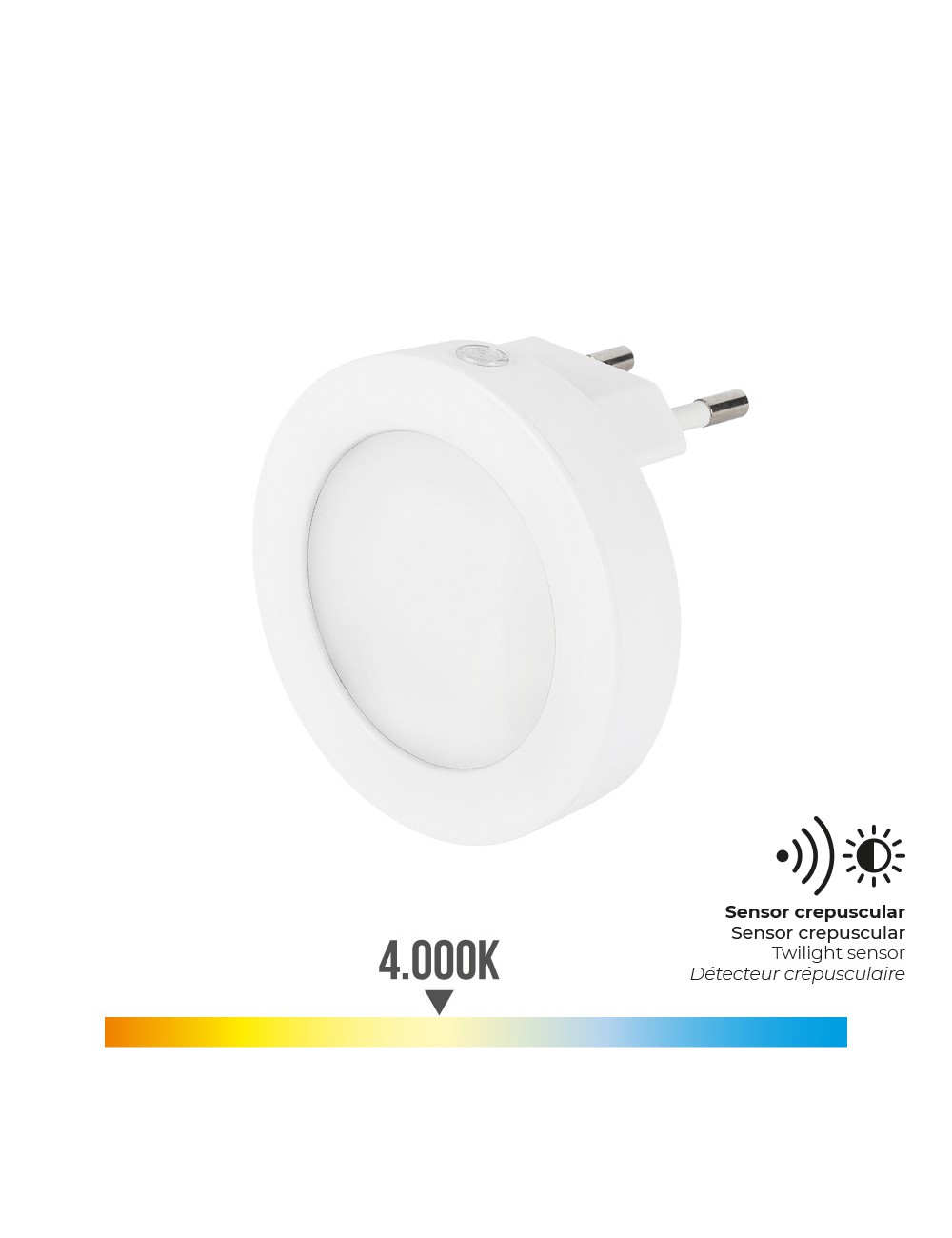 Piloto noche led redondo 0,5 w 5 lm 4000 k