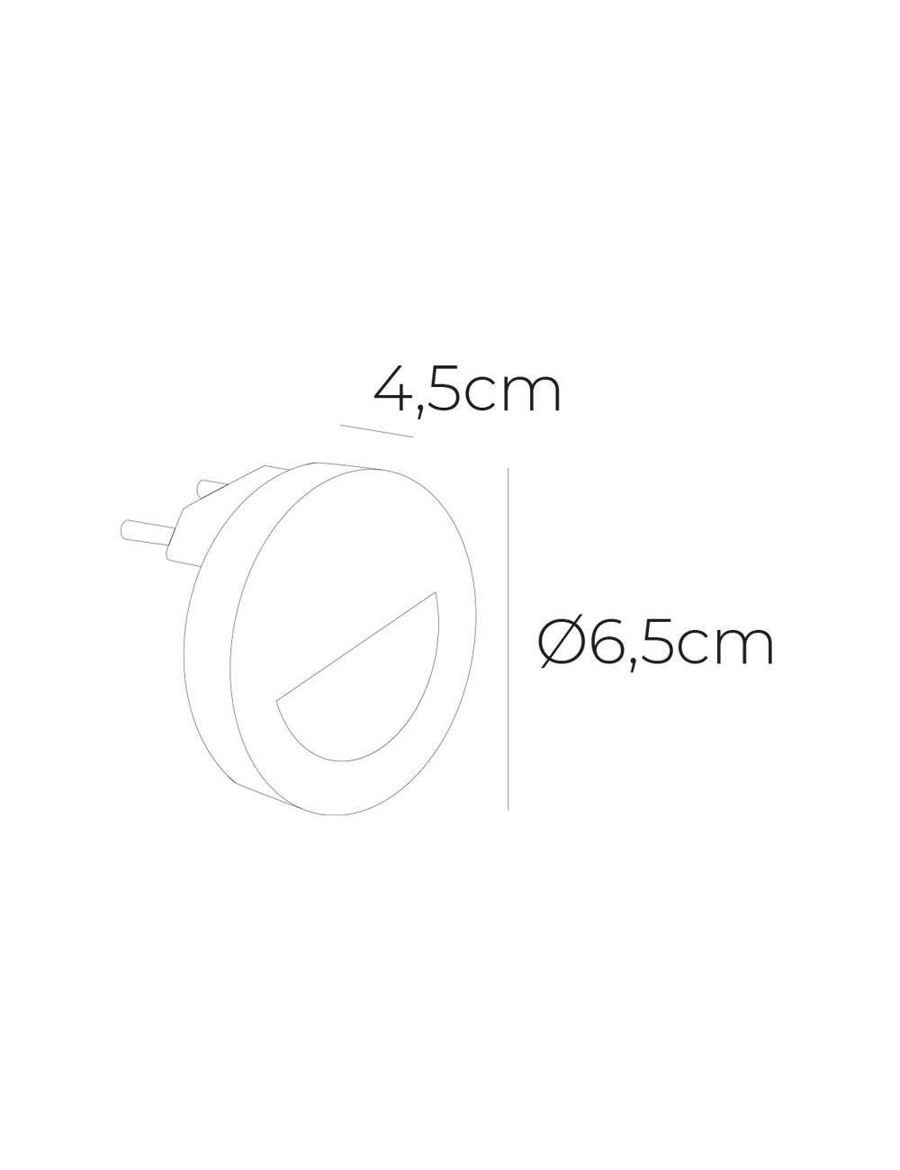 Piloto noche led redondo con visera 0,5 w 5 lm 4000 k