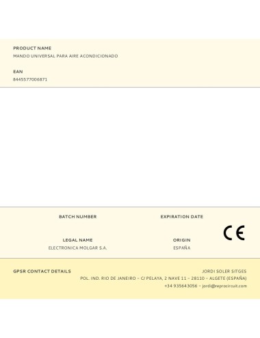 Mando universal para aire acondicionado