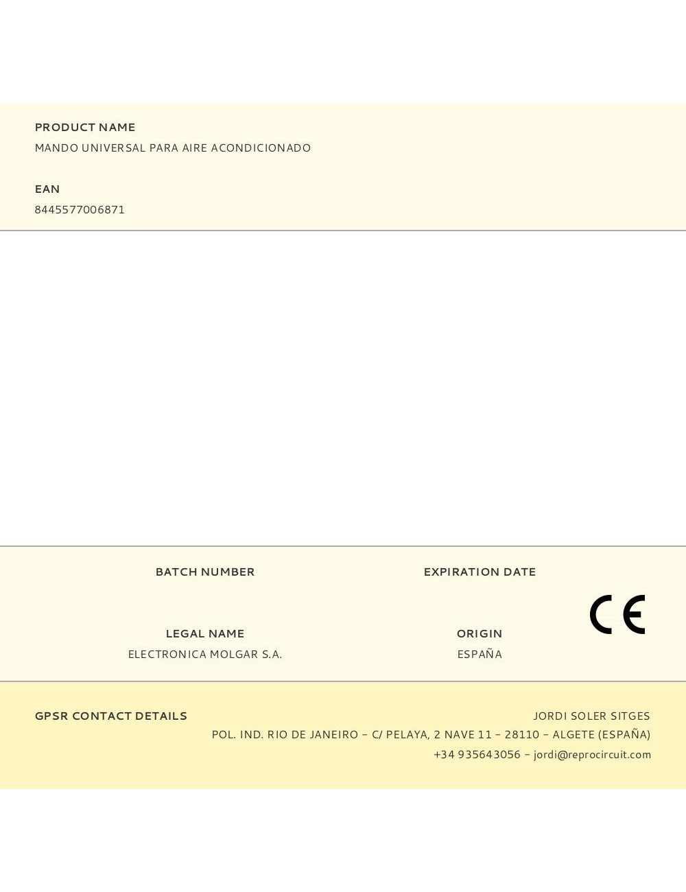 Mando universal para aire acondicionado