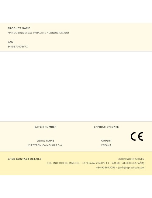 Mando universal para aire acondicionado