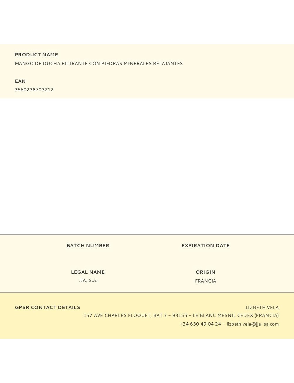 Mango de ducha filtrante con piedras minerales relajantes