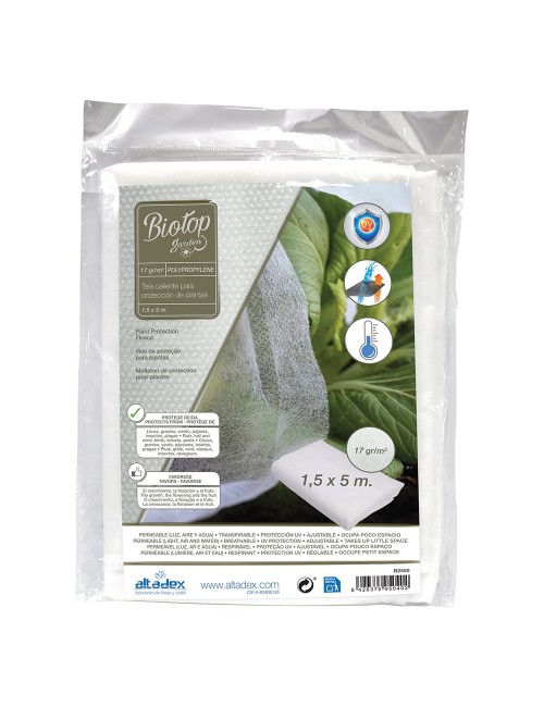 Tela de protección para cultivos 1,5 x 5 m 17gr/m