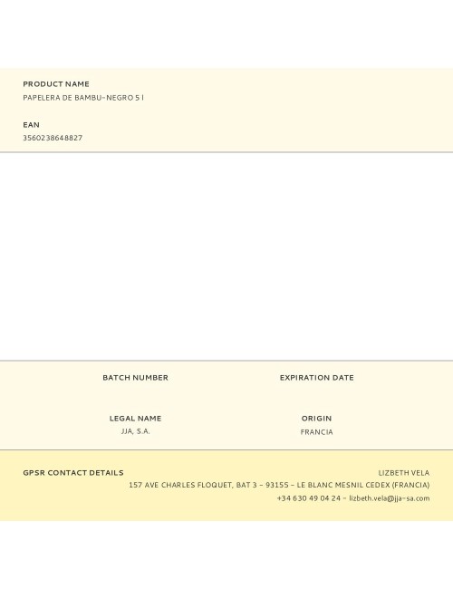 Papelera de bambu-negro 5 l