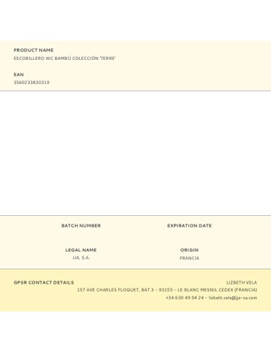 Escobillero wc bambú colección 'terre'