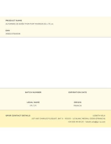 Alfombra de baño 'pom pom' marron 50 x 75 cm