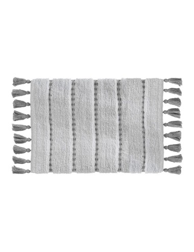 Alfombra de baño 'pom pom' gris 50 x 75 cm