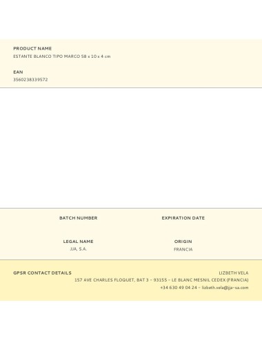 Estante blanco tipo marco 58 x 10 x 4 cm