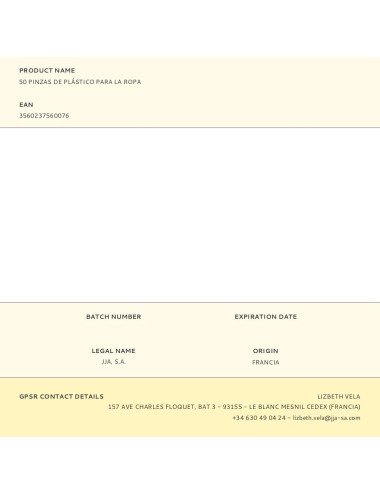 50 pinzas de plástico para la ropa