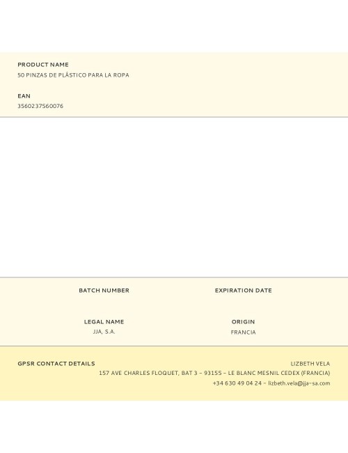 50 pinzas de plástico para la ropa