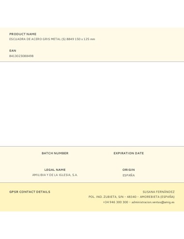 Escuadra de acero gris metal (s) 8849 150 x 125 mm