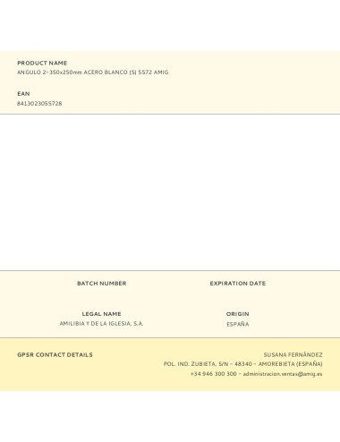 Angulo 2-350x250mm acero blanco (s) 5572 amig