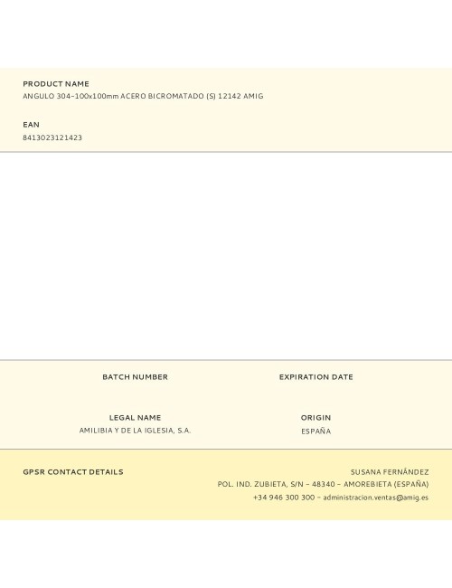 Angulo 304-100x100mm acero bicromatado (s) 12142 amig