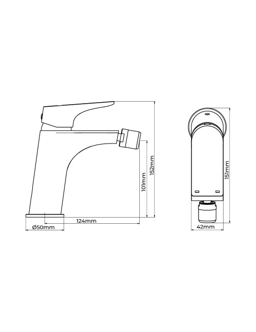 Grifo monomando de bidé serie cascais