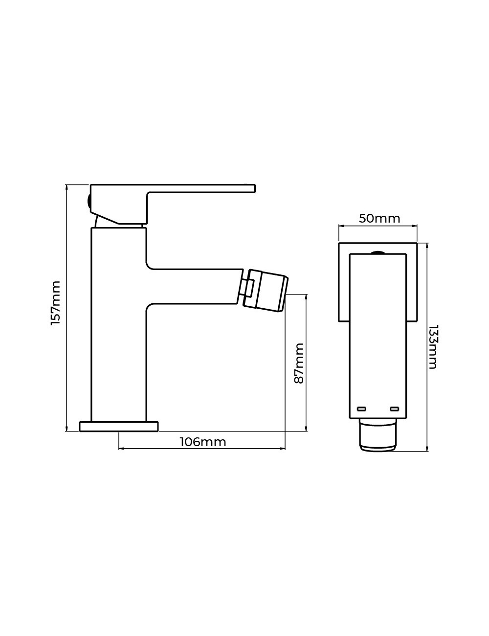 Grifo monomando de bidé serie getaria